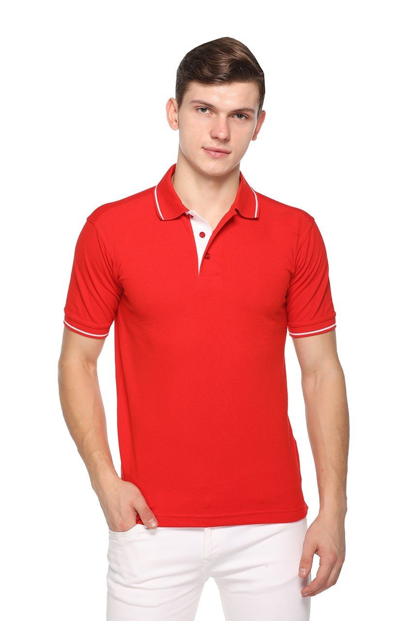 Pikmee Highline Single Tipped Red Polo T-shirt