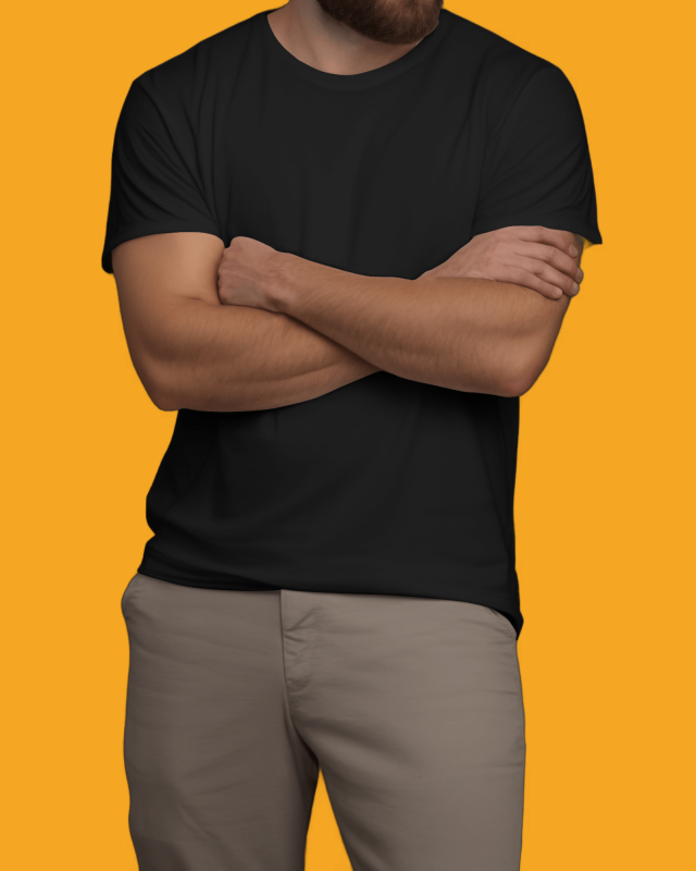 Men's Plain T-shirt -Black