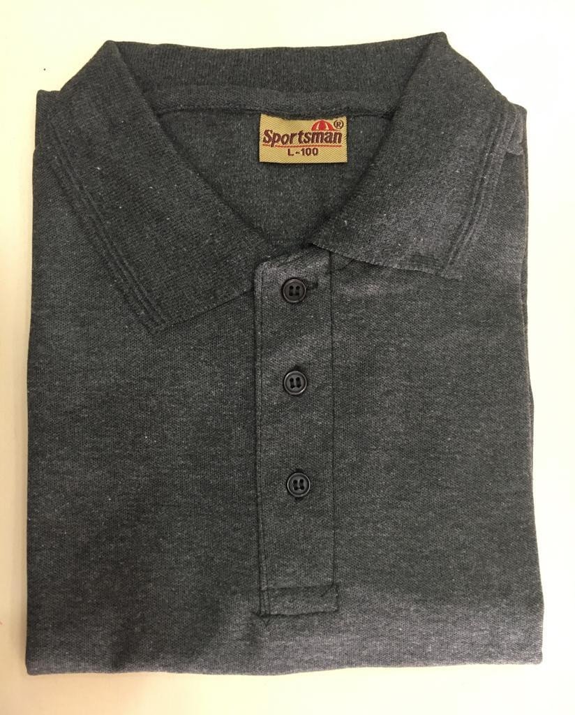 Sportsman Polo neck T-Shirt supplier - 230 Gsm - Charcoal Grey
