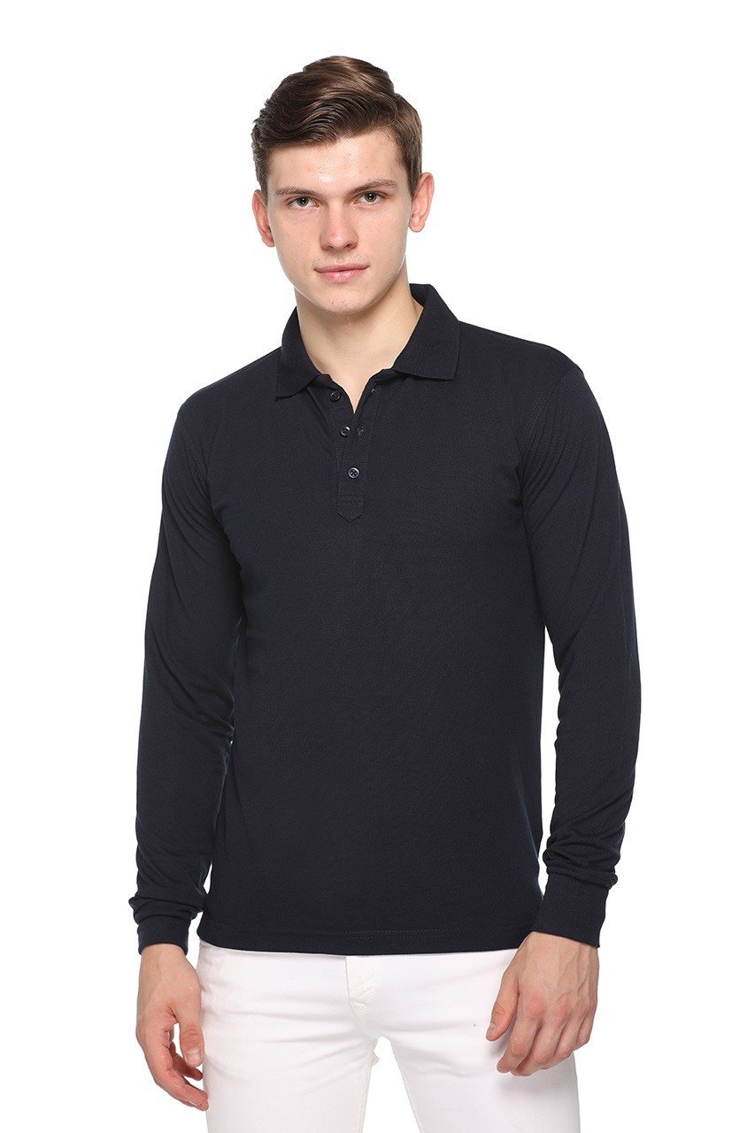 Pikmee Fas-Tees Polo Full Sleeve Black T-shirt