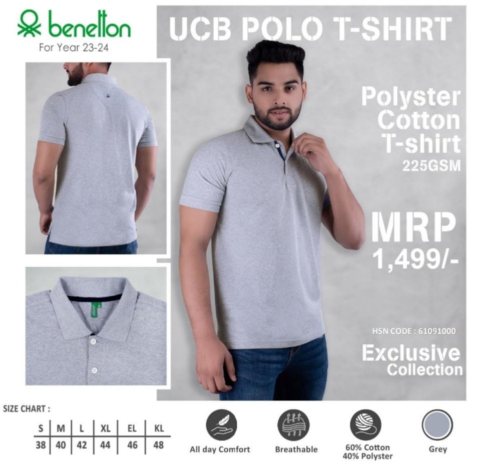 Ucb Polo Neck T-Shirt – Grey