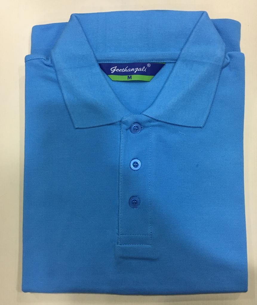 Geethanjali Polo Neck T shirt -Sky Blue