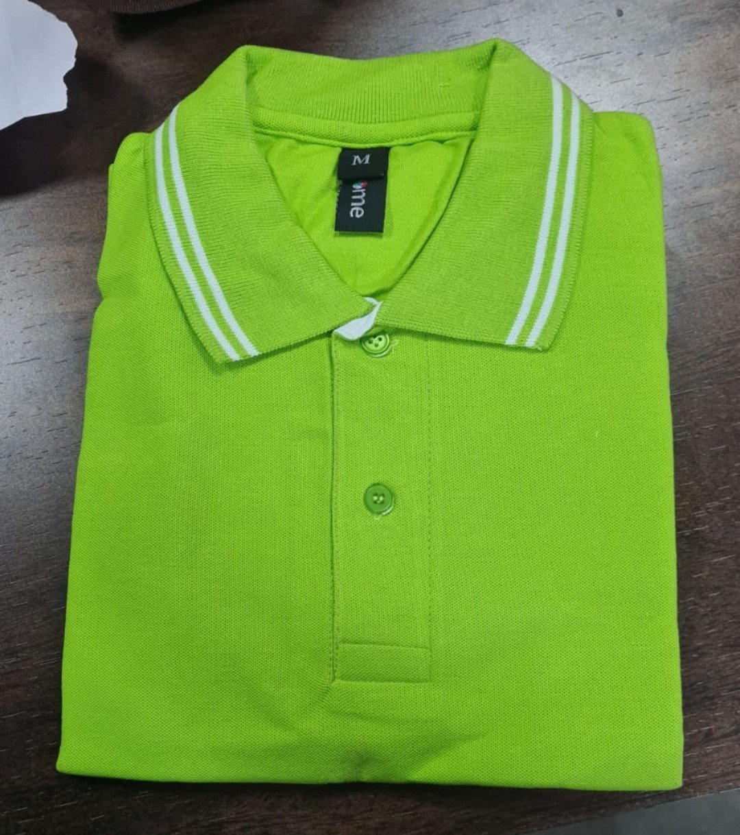 Chrome Double-Tipping 230 GSM Cotton T-Shirt - Parrot Green