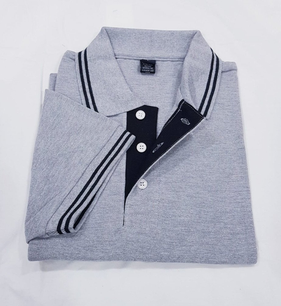 Chrome Double-Tipping 230 GSM Cotton T-Shirt -Grey