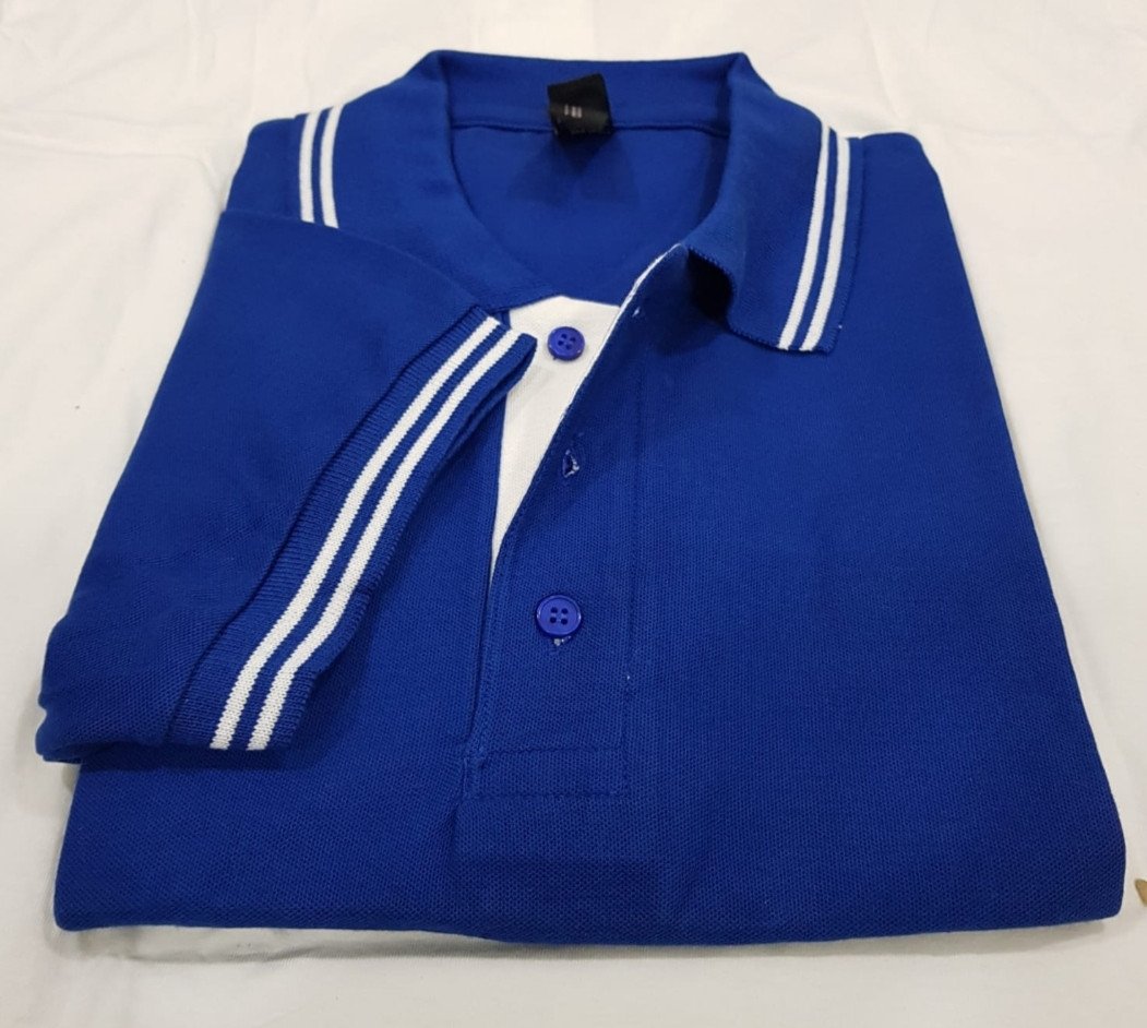 Chrome Double-Tipping 230 GSM Cotton T-Shirt - Royal Blue