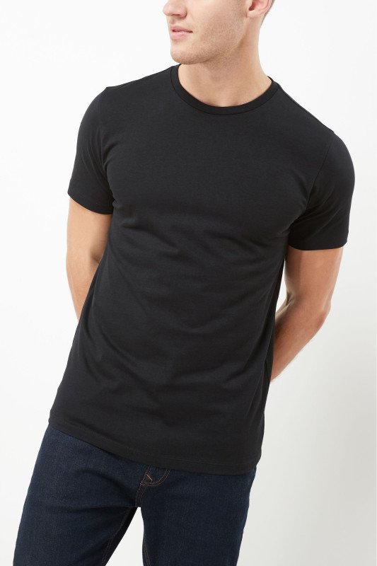 Men's Cotton Plain T-shirt -Black