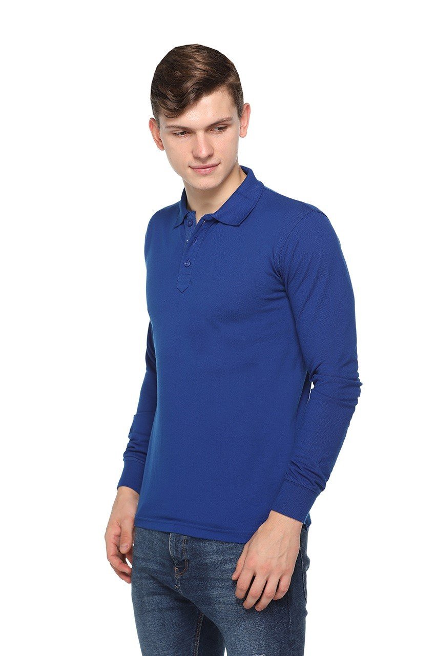 Pikmee Fas-Tees Polo Full Sleeve Royal Blue T-shirt